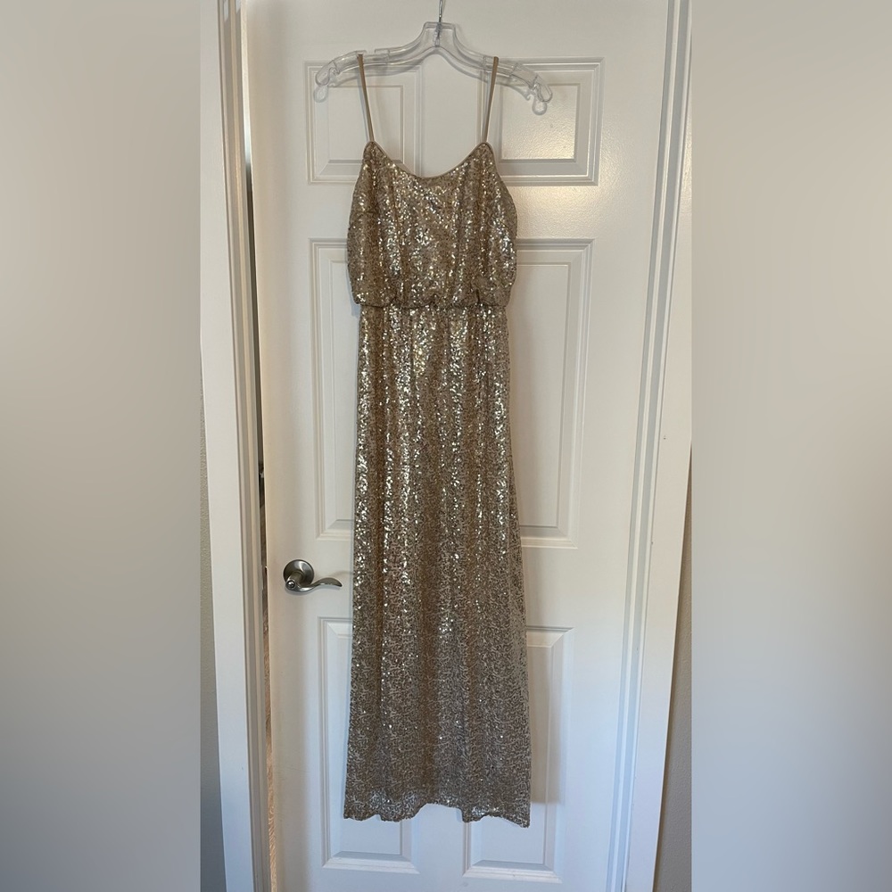 Bridesmaid gold sequin dress size 6